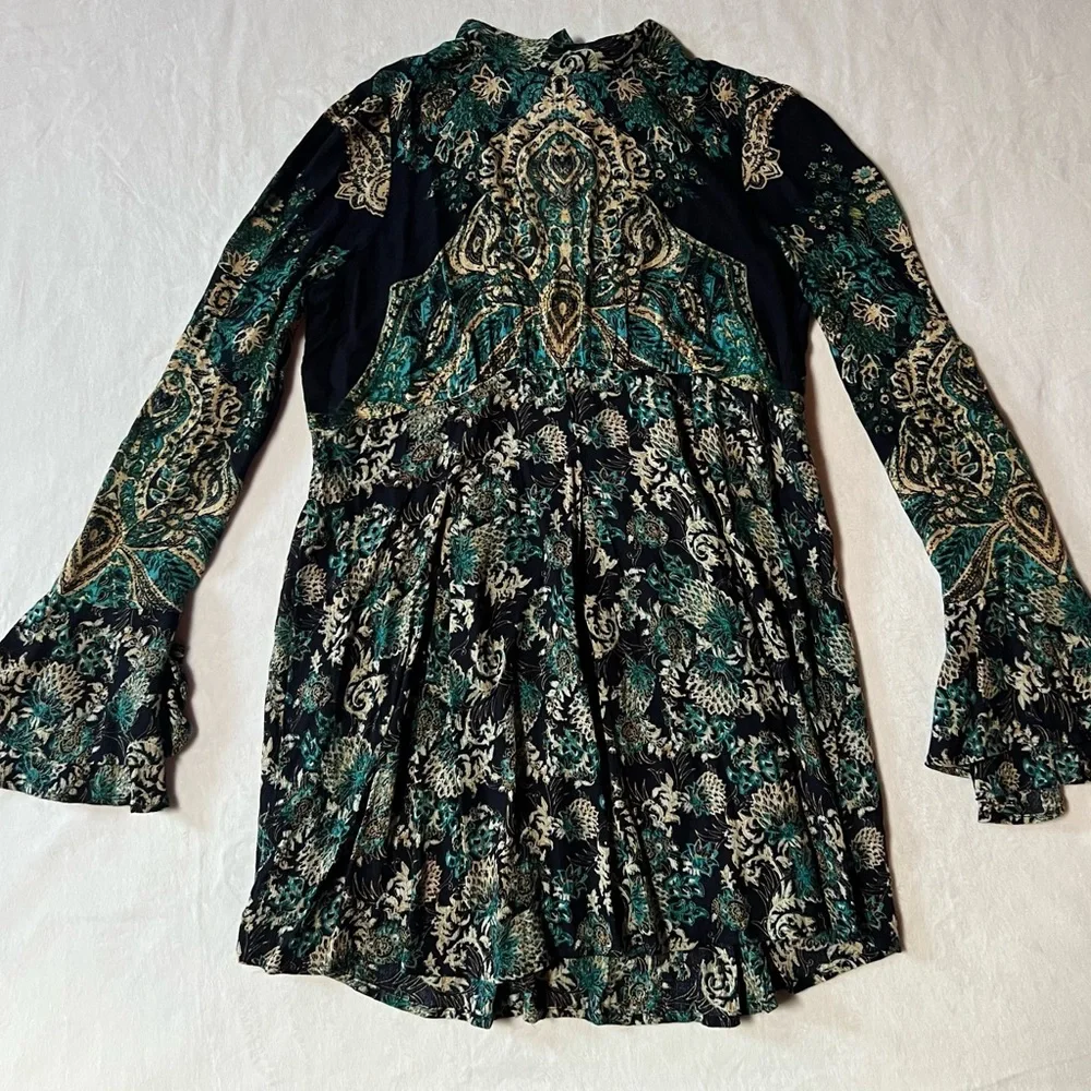 Free people Lady Luck mini dress bell sleeve oversized flowy